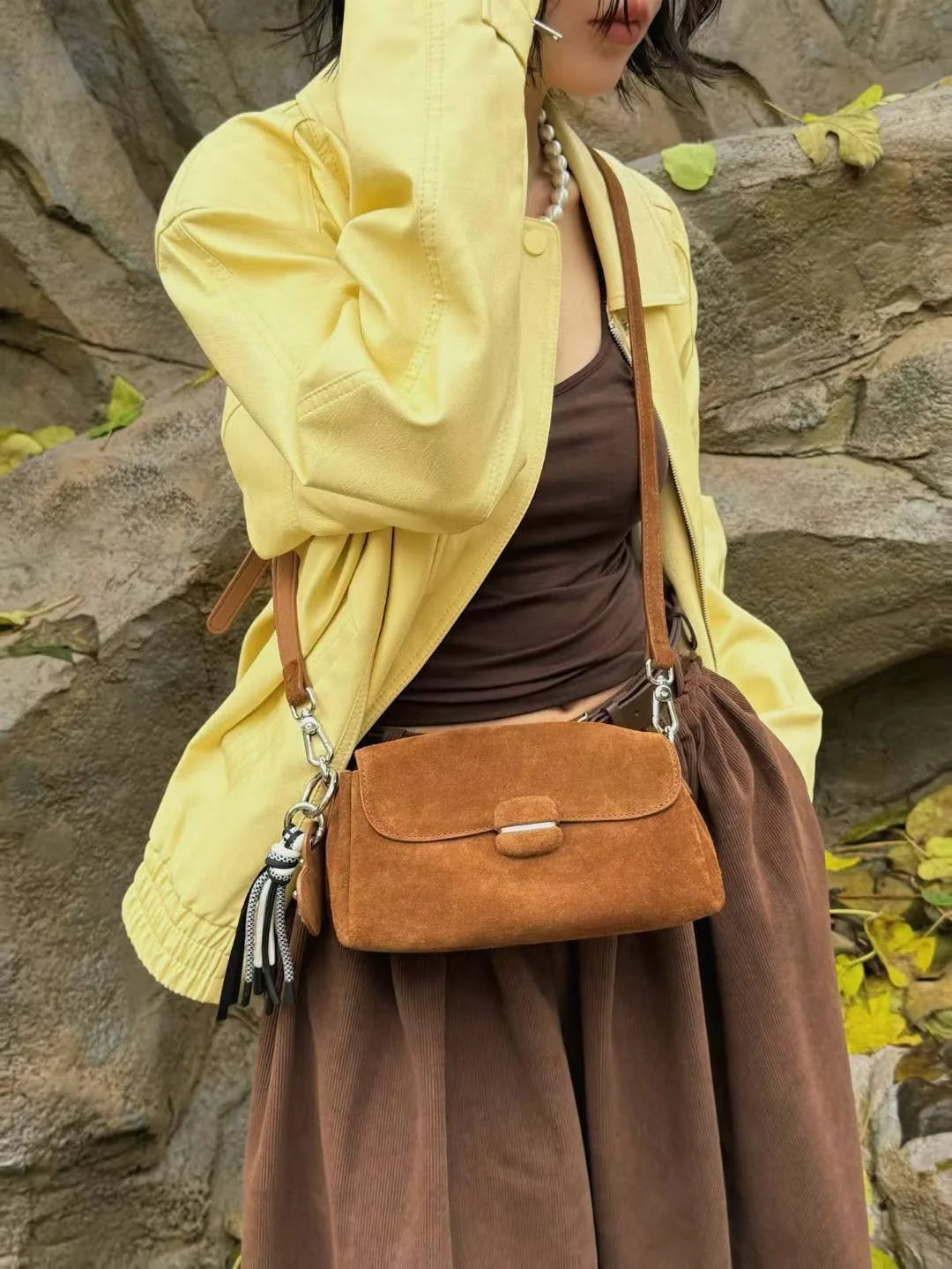 Suede Baguette BagWomen's Handbag