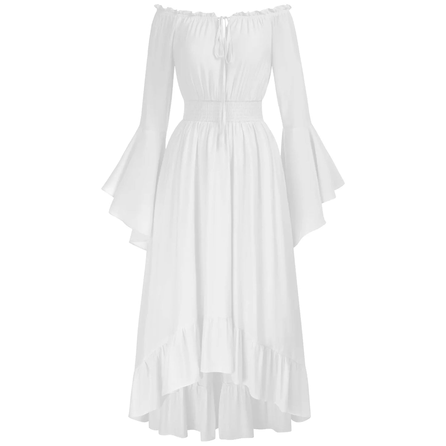 Elegant Off-Shoulder Ruffle Sleeve Midi Dress for Women