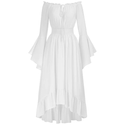 Elegant Off-Shoulder Ruffle Sleeve Midi Dress for Women