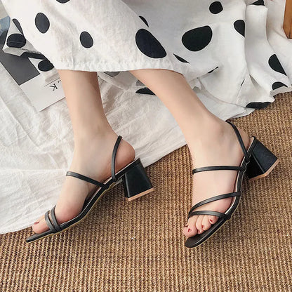 Strappy Block Heels