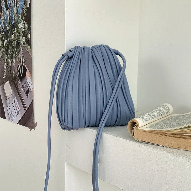 Woven Drawstring Bucket Bag | Celina Studio