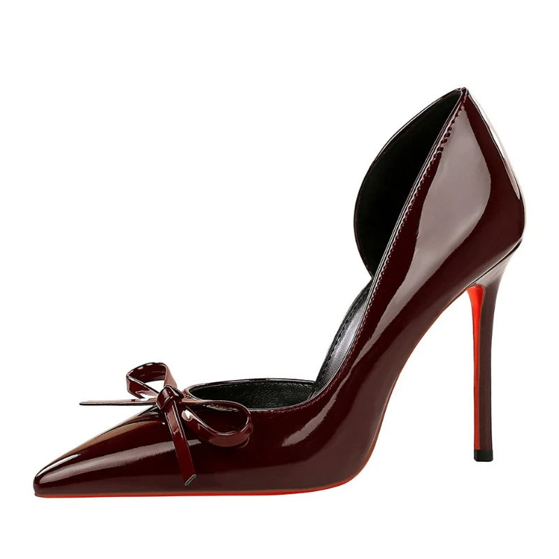 Burgundy Bow Heels