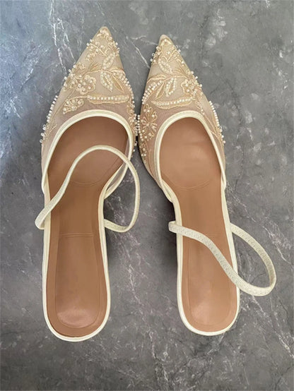 Lace Slingback Heels