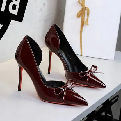 Burgundy Bow Heels