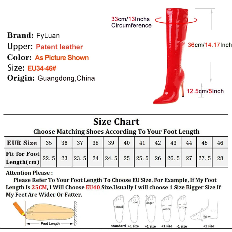 Patent Knee Boots