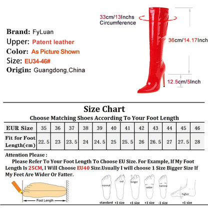Patent Knee Boots