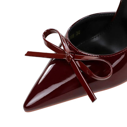 Burgundy Bow Heels