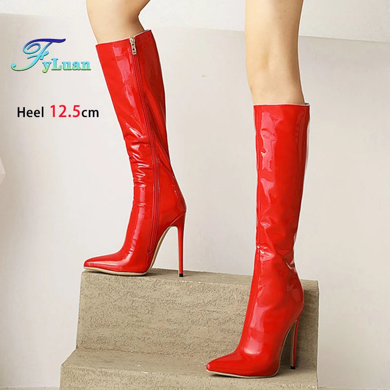 Patent Knee Boots