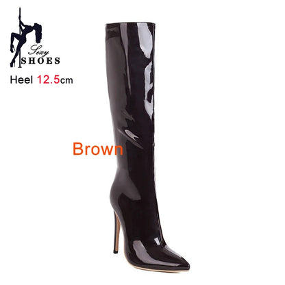 Patent Knee Boots