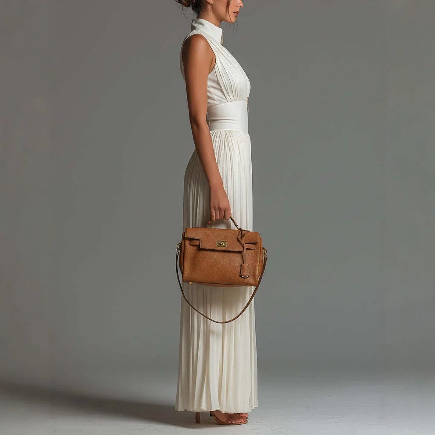 Celina Studio Aurelia Pleated Halter Wide-Leg Jumpsuit