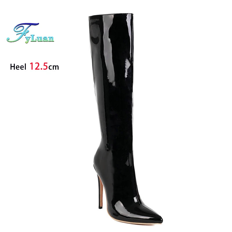 Patent Knee Boots