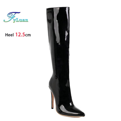 Patent Knee Boots