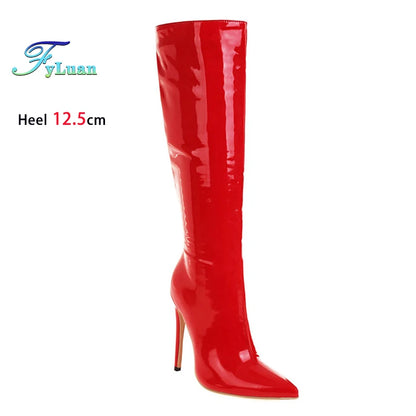 Patent Knee Boots