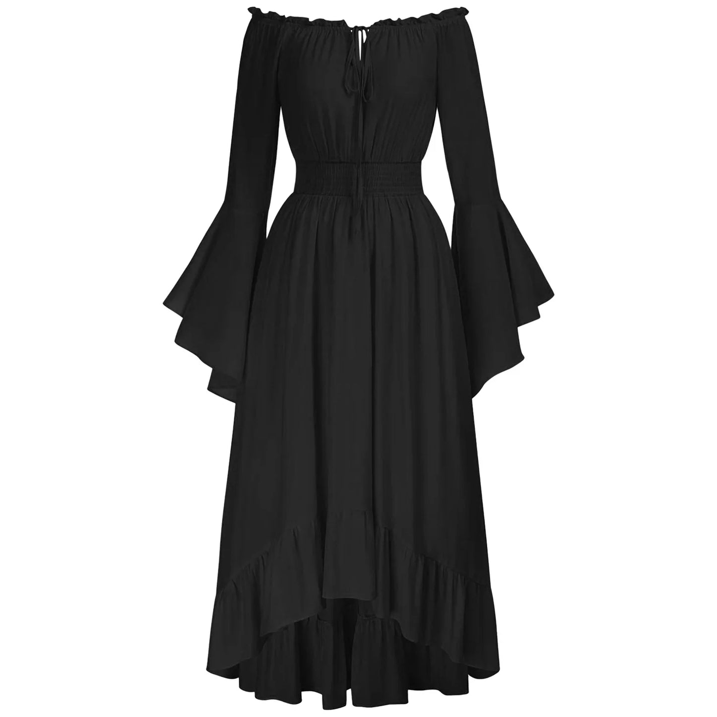 Elegant Off-Shoulder Ruffle Sleeve Midi Dress for Women