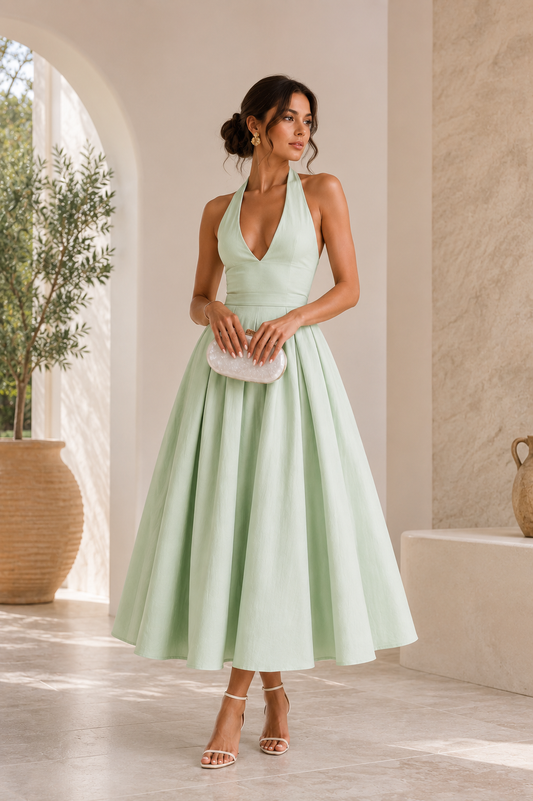 Celeste Halter Midi Dress